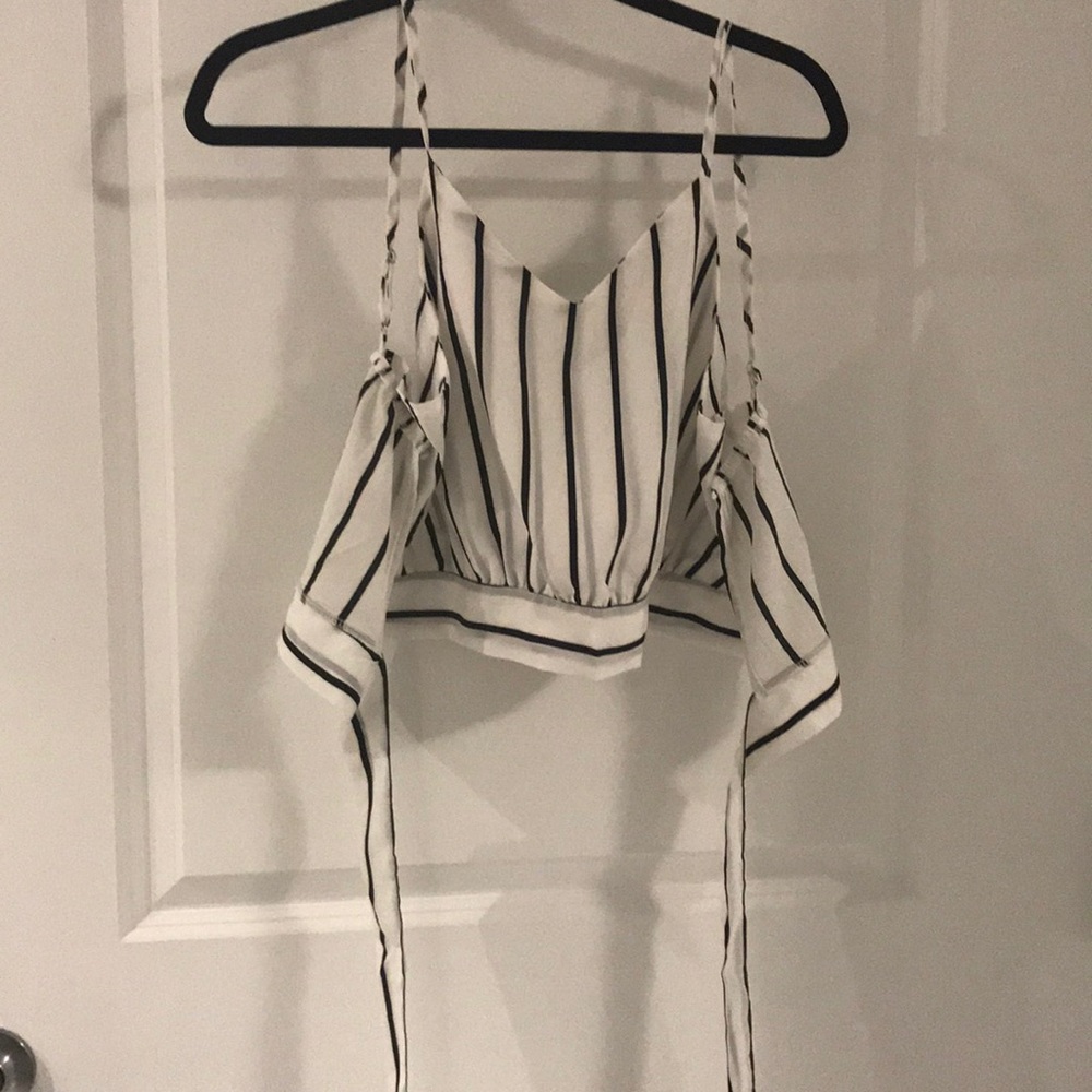 Wrapped striped tank top